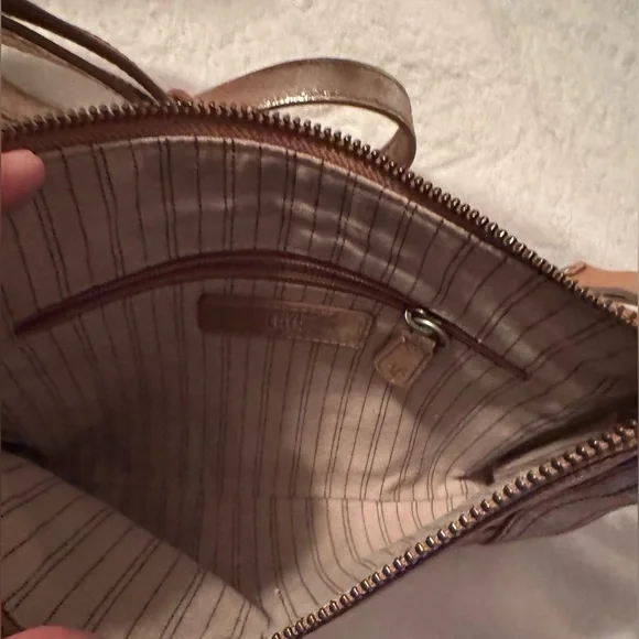 Frye Melissa Zip Crossbody in a Metallic Leather - Picture 10 of 16